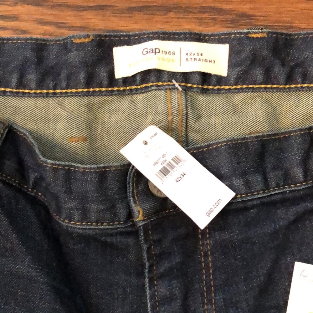 GAP Mens Dark Wash Denim Jeans 42x34 NWT - Picture 5 of 11